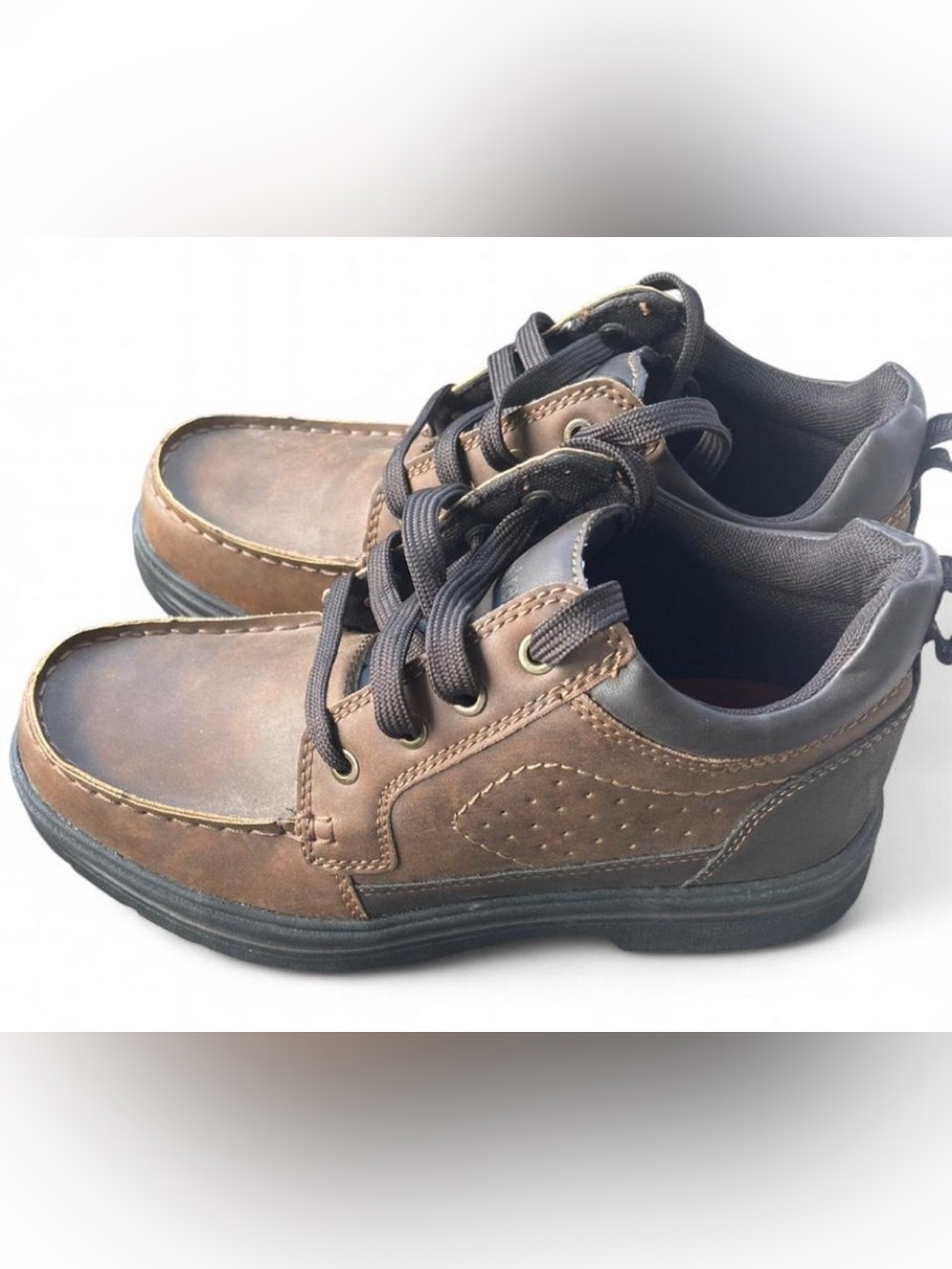 Wrangler Men's Brown Leather-Style Lace-Up mid Boot Shoes size 7